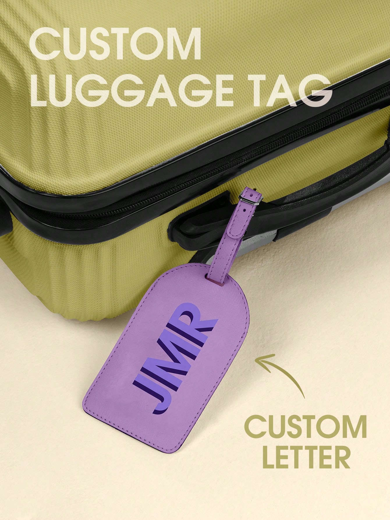 Travel Accessories Leather - Персонализированная багажная бирка с инициалами, кожаная