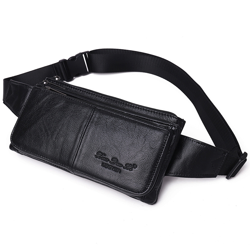 Travel Accessories Leather - Мужская поясная сумка-бананка из натуральной кожи,