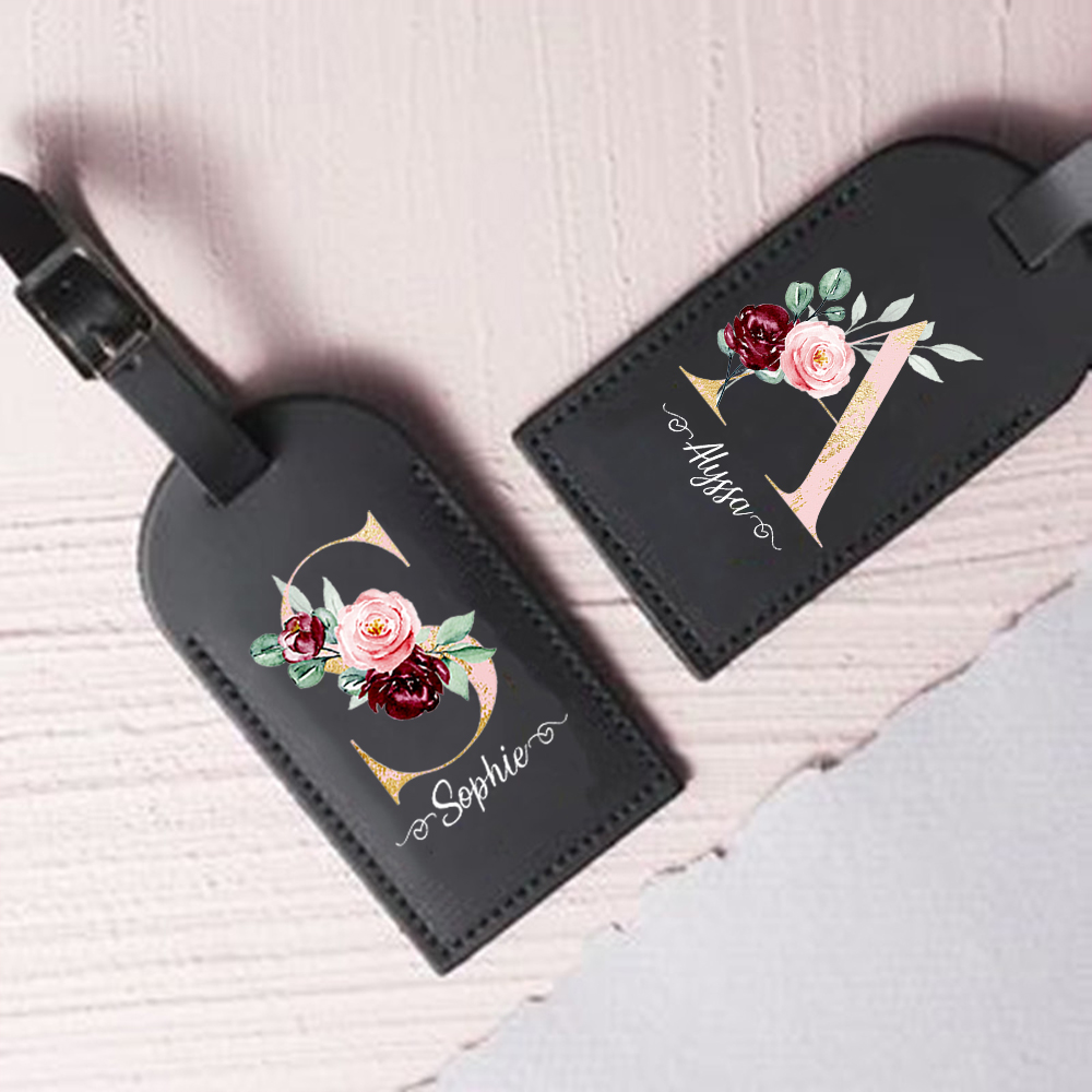 Travel Accessories Personalised - Персонализированная буква с именем, кожаная багажная