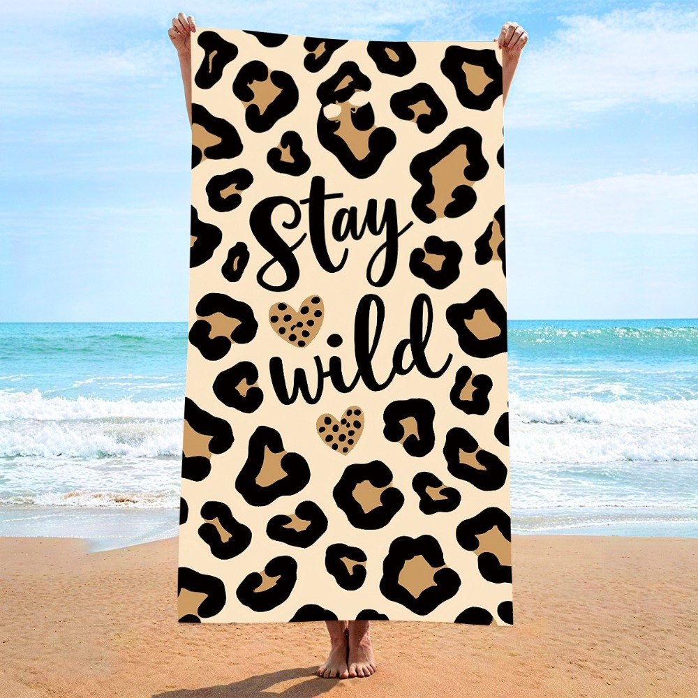 Travel Towel Quick Dry - Пляжное полотенце с леопардовым принтом, быстросохнущее,